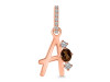 Smoky & White Topaz Alphabet A Pendant SMY-RDA-79.