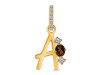 Smoky & White Topaz Alphabet A Pendant SMY-RDA-79.