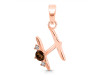 Smoky & White Topaz Alphabet H Pendant SMY-RDA-8.