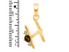 Smoky & White Topaz Alphabet H Pendant SMY-RDA-8.