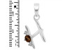 Smoky & White Topaz Alphabet H Pendant SMY-RDA-8.