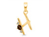 Smoky & White Topaz Alphabet H Pendant SMY-RDA-8.