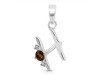 Smoky & White Topaz Alphabet H Pendant SMY-RDA-8.
