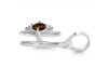 Smoky & White Topaz Alphabet H Pendant SMY-RDA-8.