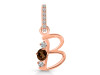 Smoky & White Topaz Alphabet B Pendant SMY-RDA-80.