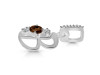 Smoky & White Topaz Alphabet B Pendant SMY-RDA-80.