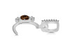Smoky & White Topaz Alphabet C Pendant SMY-RDA-81.