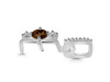 Smoky & White Topaz Alphabet E Pendant SMY-RDA-83.