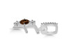 Smoky & White Topaz Alphabet F Pendant SMY-RDA-84.