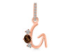 Smoky & White Topaz Alphabet G Pendant SMY-RDA-85.