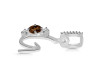 Smoky & White Topaz Alphabet G Pendant SMY-RDA-85.