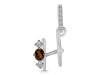Smoky & White Topaz Alphabet H Pendant SMY-RDA-86.