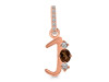 Smoky & White Topaz Alphabet J Pendant SMY-RDA-88.