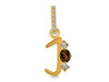 Smoky & White Topaz Alphabet J Pendant SMY-RDA-88.
