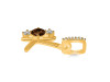 Smoky & White Topaz Alphabet K Pendant SMY-RDA-89.