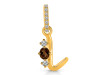 Smoky & White Topaz Alphabet L Pendant SMY-RDA-90.