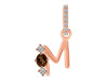 Smoky & White Topaz Alphabet M Pendant SMY-RDA-91.
