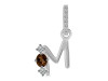 Smoky & White Topaz Alphabet M Pendant SMY-RDA-91.