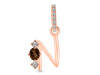 Smoky & White Topaz Alphabet N Pendant SMY-RDA-92.