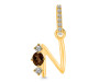 Smoky & White Topaz Alphabet N Pendant SMY-RDA-92.