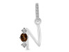 Smoky & White Topaz Alphabet N Pendant SMY-RDA-92.