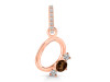Smoky & White Topaz Alphabet O Pendant SMY-RDA-93.