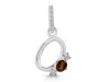 Smoky & White Topaz Alphabet O Pendant SMY-RDA-93.