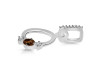 Smoky & White Topaz Alphabet O Pendant SMY-RDA-93.