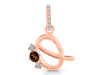 Smoky & White Topaz Alphabet Q Pendant SMY-RDA-95.