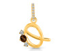 Smoky & White Topaz Alphabet Q Pendant SMY-RDA-95.