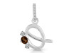 Smoky & White Topaz Alphabet Q Pendant SMY-RDA-95.