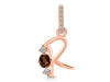 Smoky & White Topaz Alphabet R Pendant SMY-RDA-96.