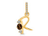 Smoky & White Topaz Alphabet R Pendant SMY-RDA-96.