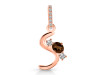 Smoky & White Topaz Alphabet S Pendant SMY-RDA-97.