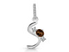 Smoky & White Topaz Alphabet S Pendant SMY-RDA-97.