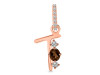 Smoky & White Topaz Alphabet T Pendant SMY-RDA-98.
