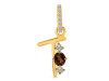 Smoky & White Topaz Alphabet T Pendant SMY-RDA-98.