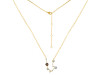 Aquarius Zodiac Star Constellation Smoky & White Topaz Necklace SMY-RDN-487.