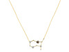 Gemini Zodiac Star Constellation Smoky & White Topaz Necklace SMY-RDN-490.