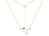 Leo Zodiac Star Constellation Smoky & White Topaz Necklace SMY-RDN-493.