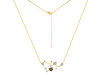 Sagittarius Zodiac Star Constellation Smoky & White Topaz Necklace SMY-RDN-496.