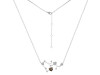 Sagittarius Zodiac Star Constellation Smoky & White Topaz Necklace SMY-RDN-496.