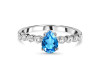 Swiss Blue Topaz & White Topaz Ring SBTZ-RR-419D.