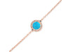 Turquoise & White Topaz Bracelet With Adjustable Camera Lock TRQ-RDB-65.