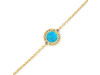 Turquoise & White Topaz Bracelet With Adjustable Camera Lock TRQ-RDB-65.