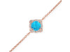 Turquoise & White Topaz Bracelet With Adjustable Camera Lock TRQ-RDB-66.
