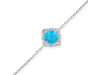 Turquoise & White Topaz Bracelet With Adjustable Camera Lock TRQ-RDB-66.