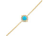 Turquoise & White Topaz Bracelet With Adjustable Camera Lock TRQ-RDB-67.