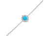 Turquoise & White Topaz Bracelet With Adjustable Camera Lock TRQ-RDB-67.