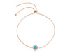 Turquoise & White Topaz Bracelet With Adjustable Camera Lock TRQ-RDB-67.